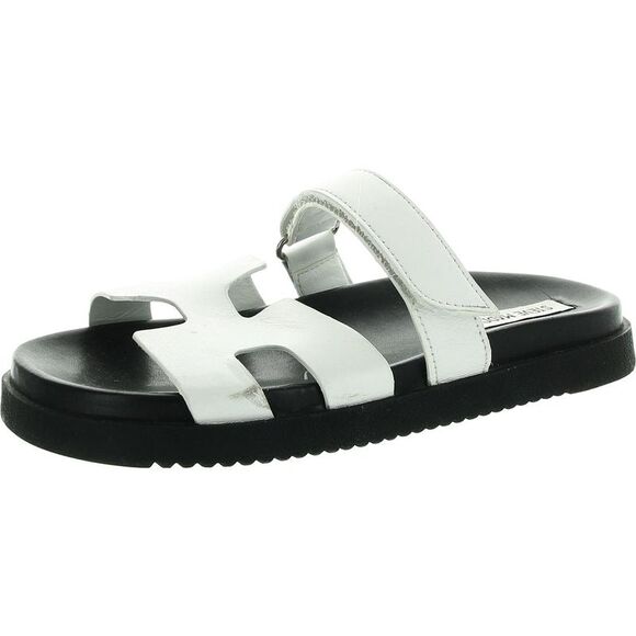 Steve Madden Shoes - Steve Madden Womens Mayven B/W Adjustable Slip On Slide Sandals Shoes Used